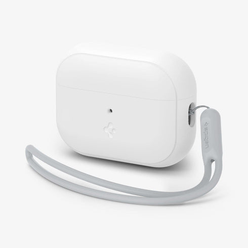 ACS05479 - Apple AirPods Pro 2 Case Silicone Fit + strap in black showing the front and side with strap